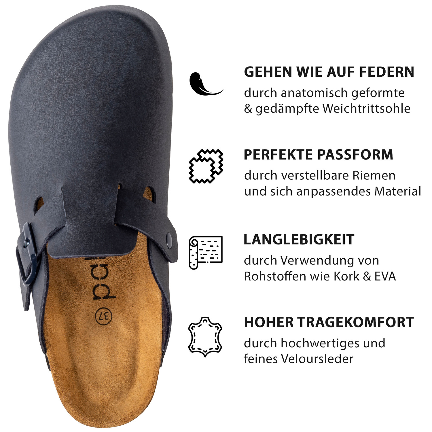 Palado Kiel Damen, Pantoletten, Damen, Dunkelblau