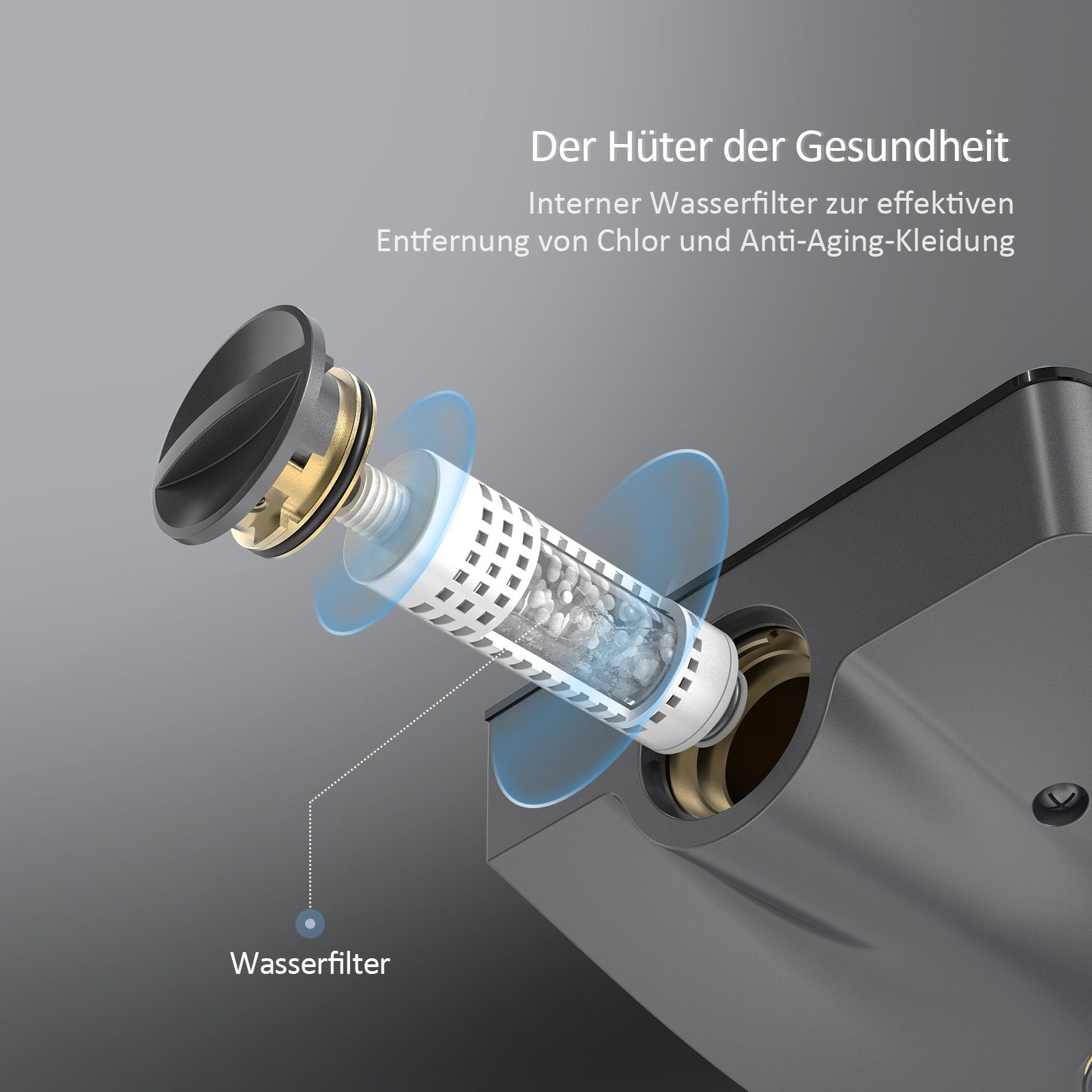 EMKE Duschsystem Duschsystem mit Thermostat Duschset mit 40cm Thermostatische Platte, 4 Strahlart(en), Brausestange, Handbrause, Regendusche, Wasserauslass, Anthrazit Matt