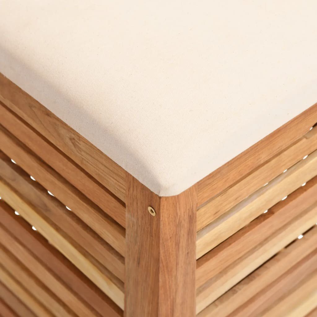 vidaXL Wäschekorb Badhocker 40,5x40,5x56 cm Massivholz Nussbaum