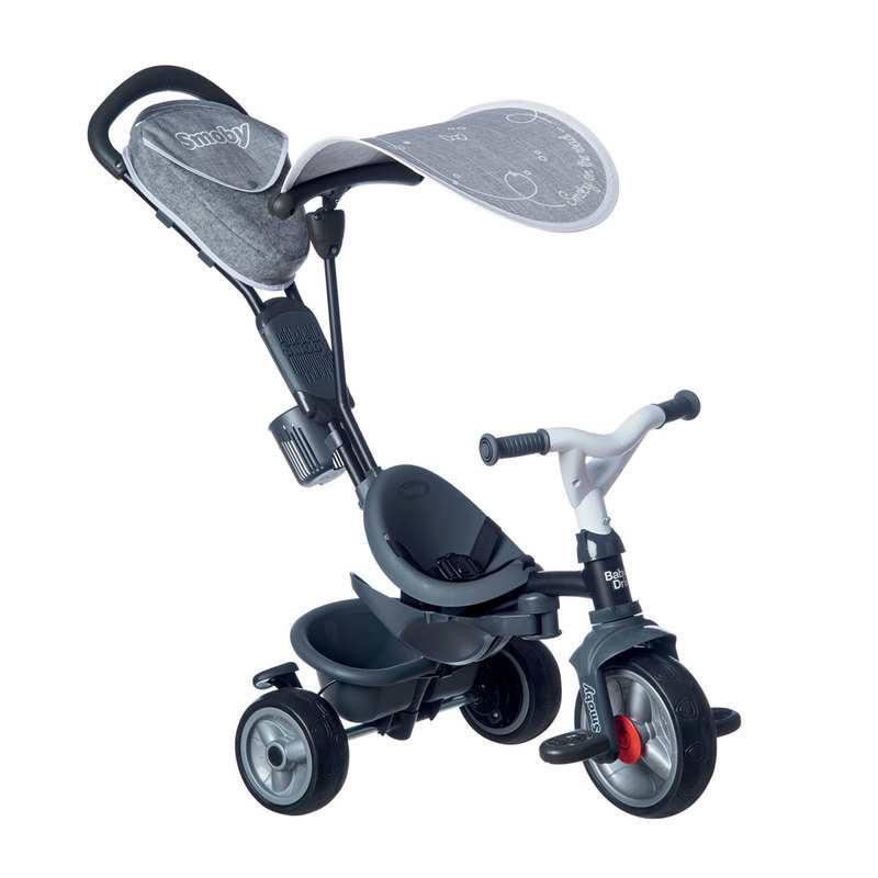 Tricycle baby driver noir et gris Smoby