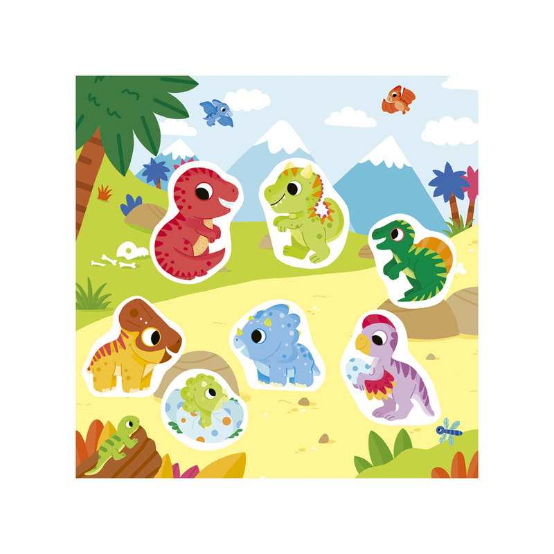 Pochette Stickers épais Dinosaures - Gründ