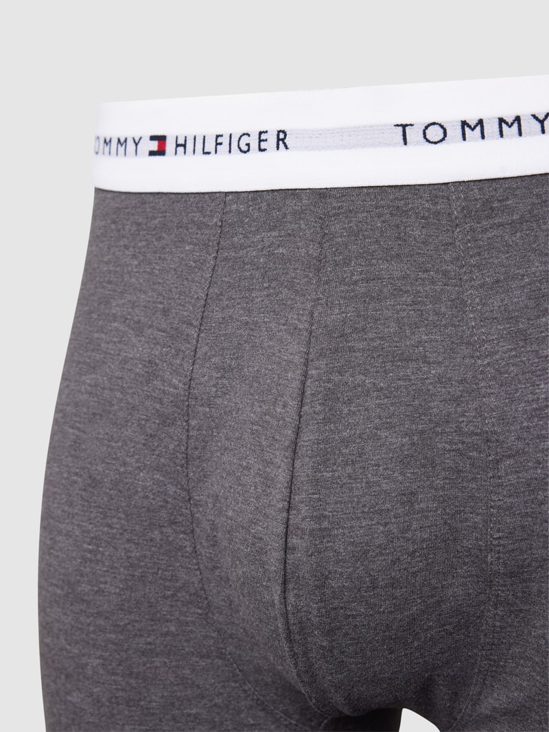 Leggings mit elastischem Label-Bund Modell 'SIGNATURE' in dunkelgrau meliert