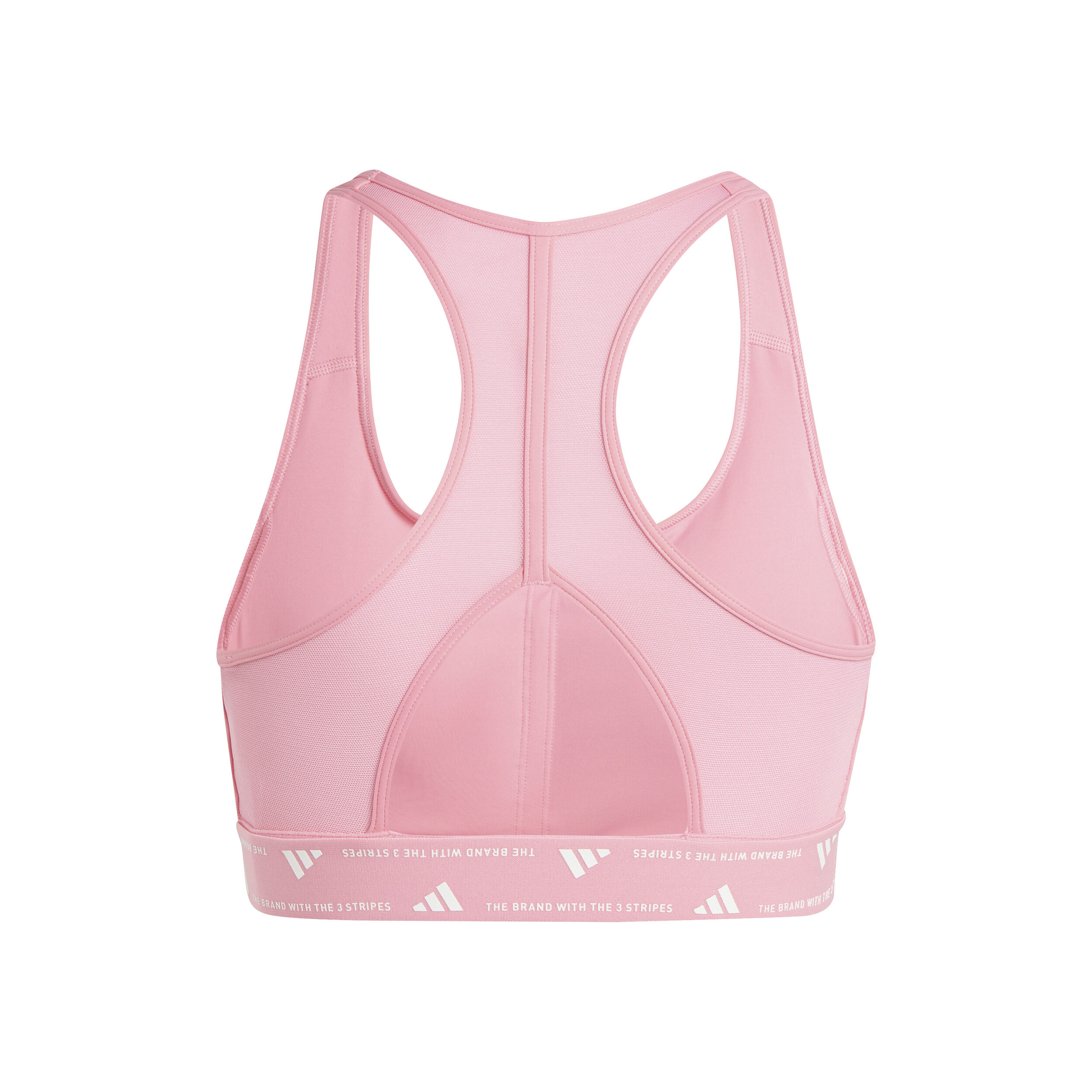 Power Racer Medium 3-Stripes Sport-BH Damen - Rosa, Weiß