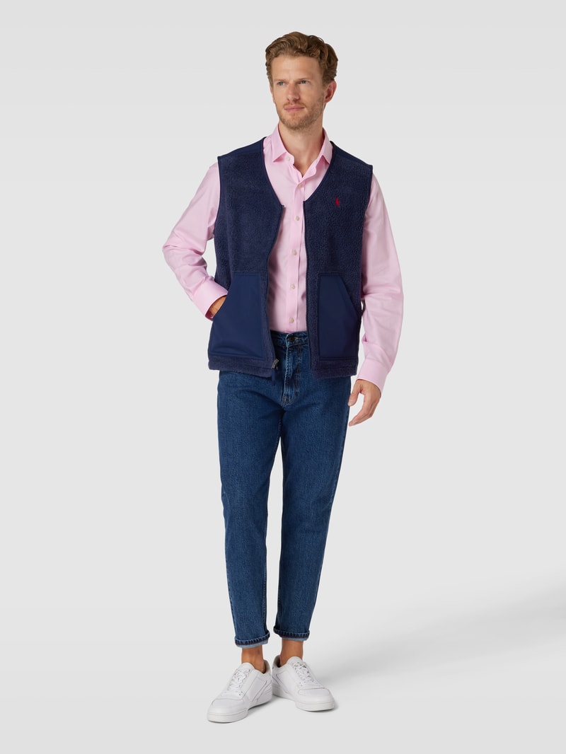 Weste mit Label-Details in marineblau