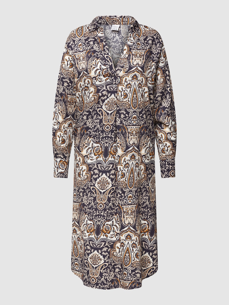Tunikakleid mit Paisley-Muster in marineblau
