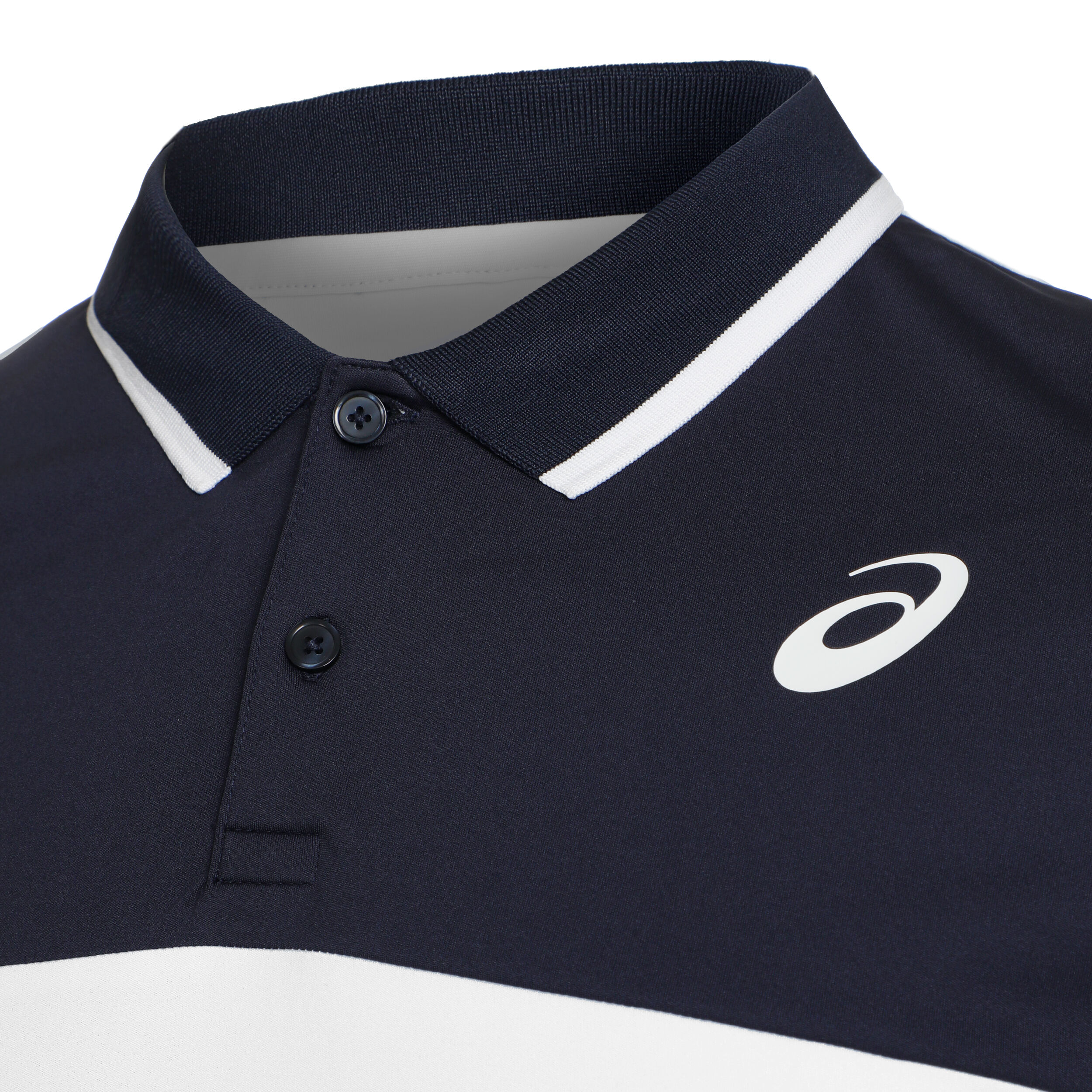 Court Polo Herren - Weiß, Dunkelblau