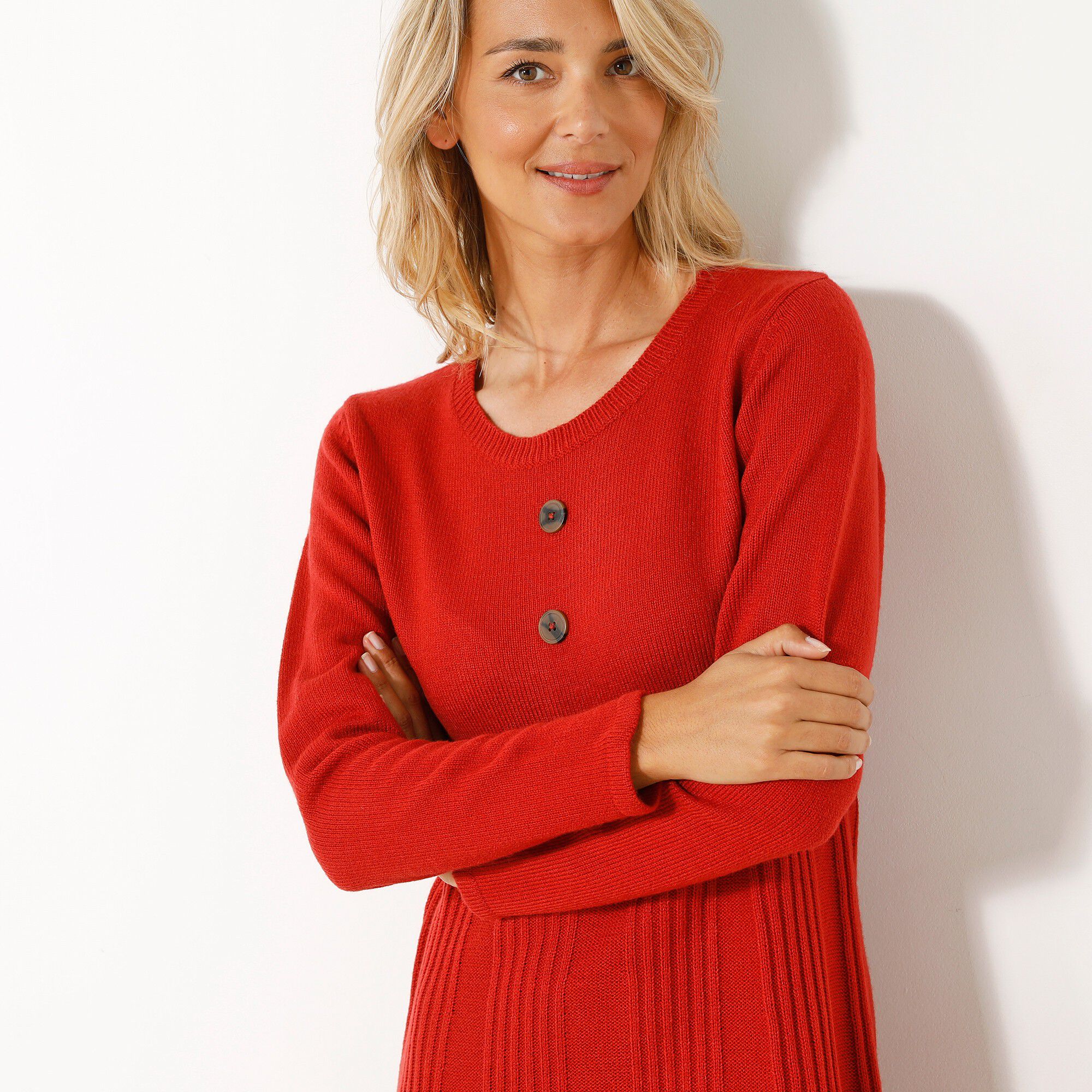 Robe pull boutonnée