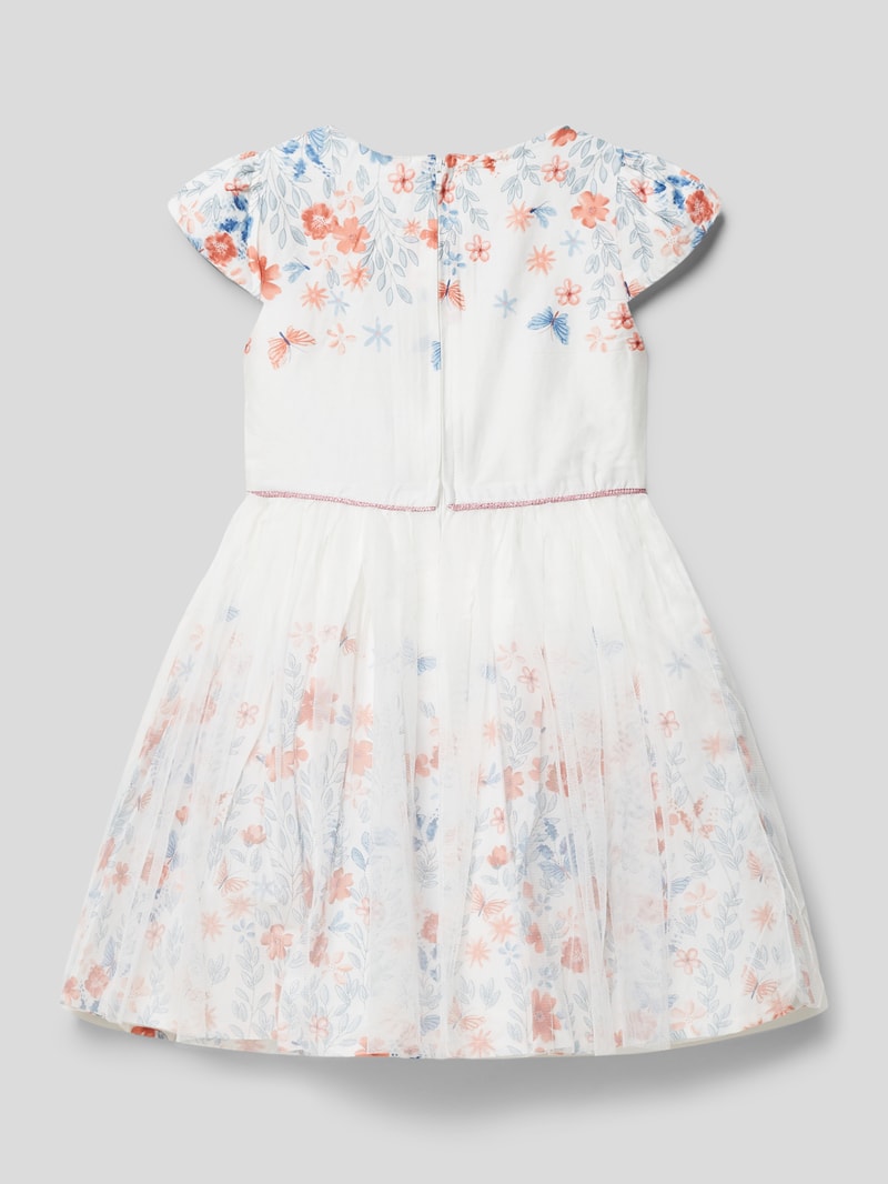 Kleid mit Rundhalsausschnitt in weiß