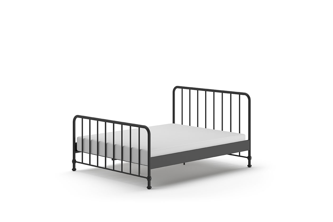 VIPACK Jugendbett BRONXX mit Liegefläche 160 xx 200 cm, Ausf. Metall Schwarz matt
