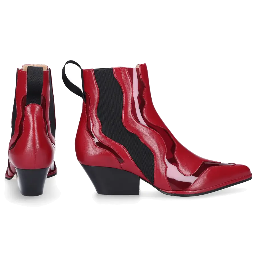 Sergio Rossi - Chelsea Boots A82880 Nappaleder PVC Stretch rot - rot