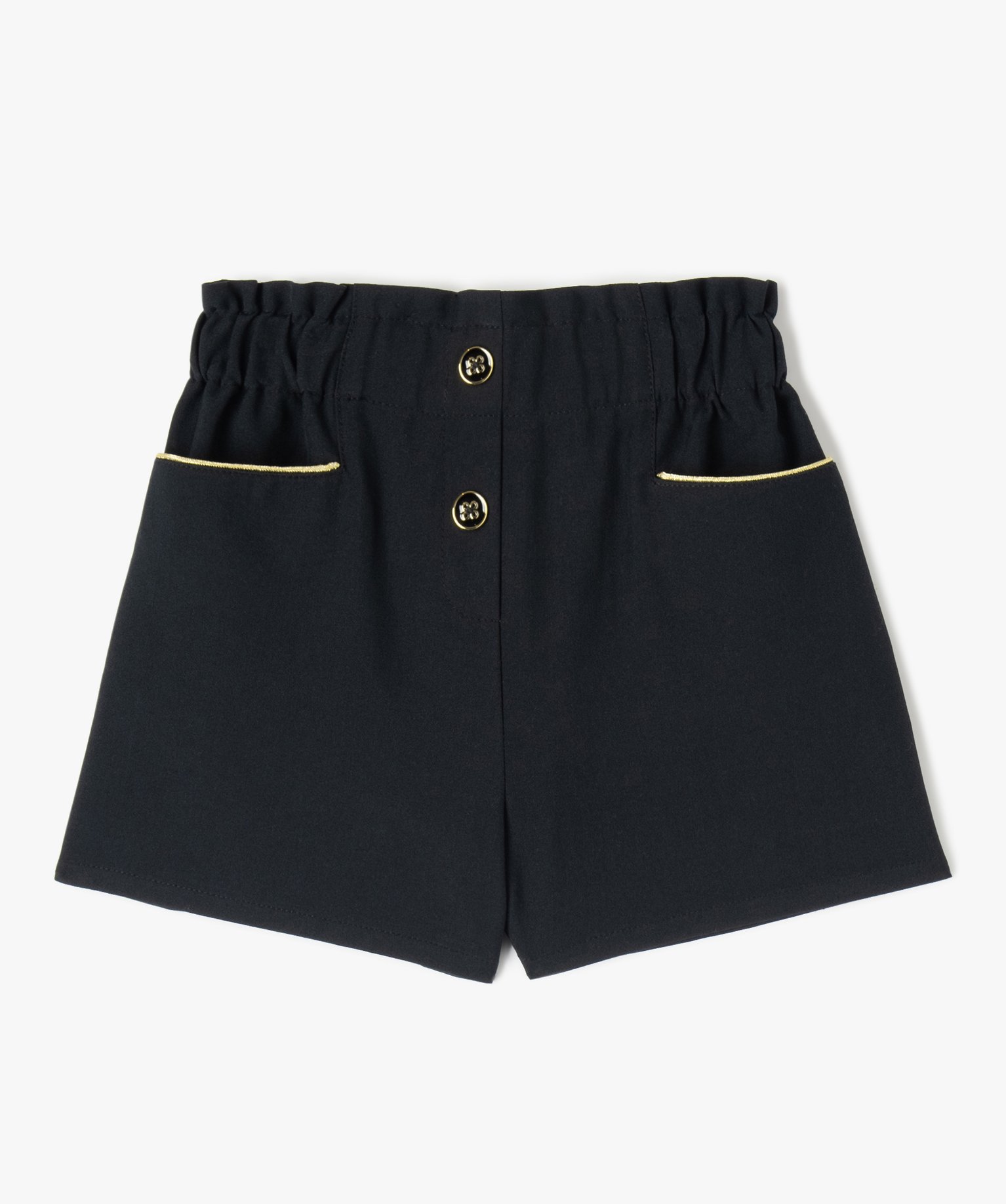 Short fille en toile avec détails scintillants sur les poches noir | GEMO
