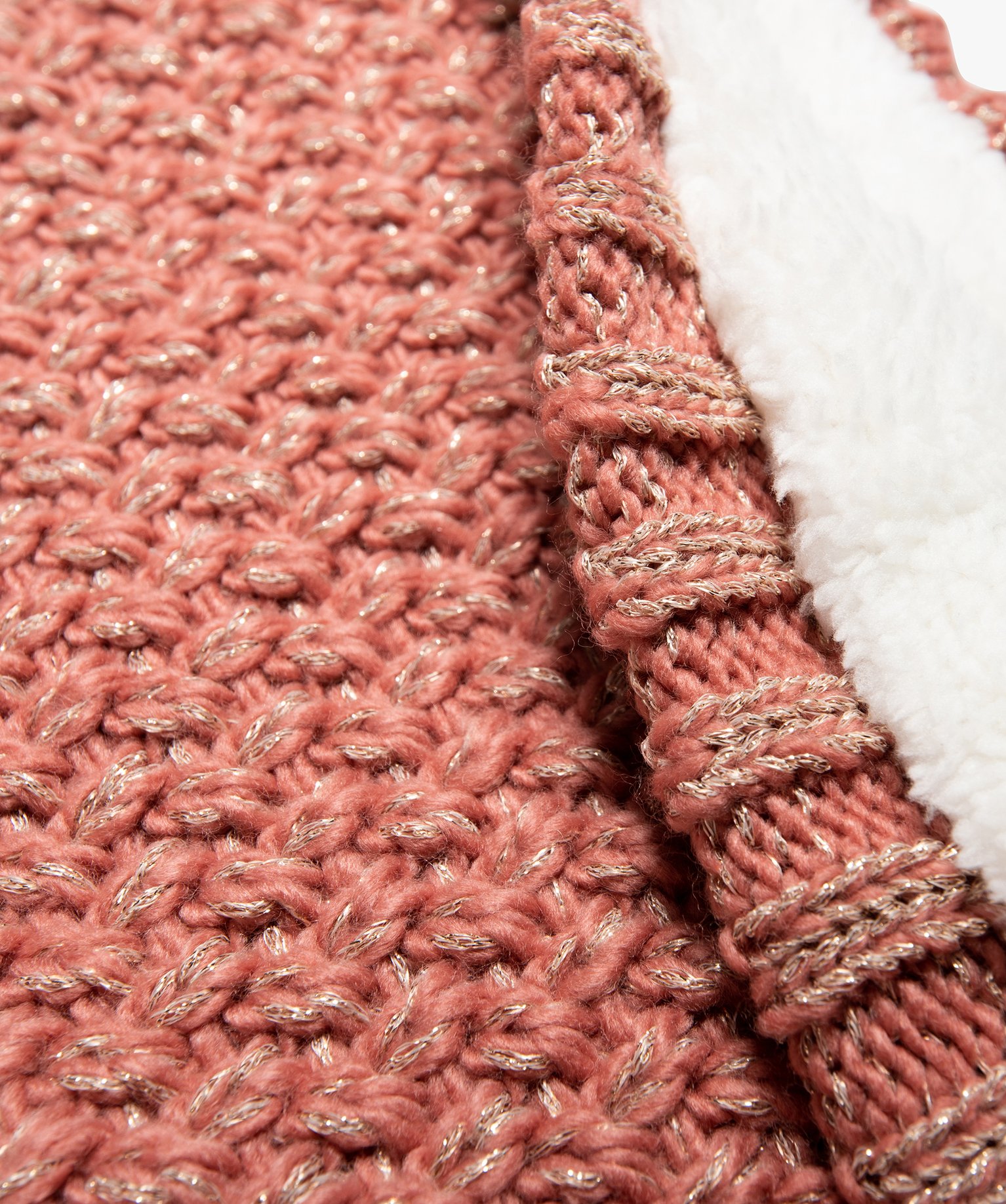 Snood fille en grosse maille pailletée et doublure chaude rose | GEMO