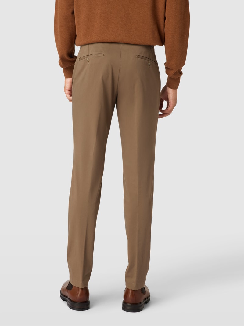 Regular Fit Chino im unifarbenen Design Modell 'Tilo' in haselnuss braun