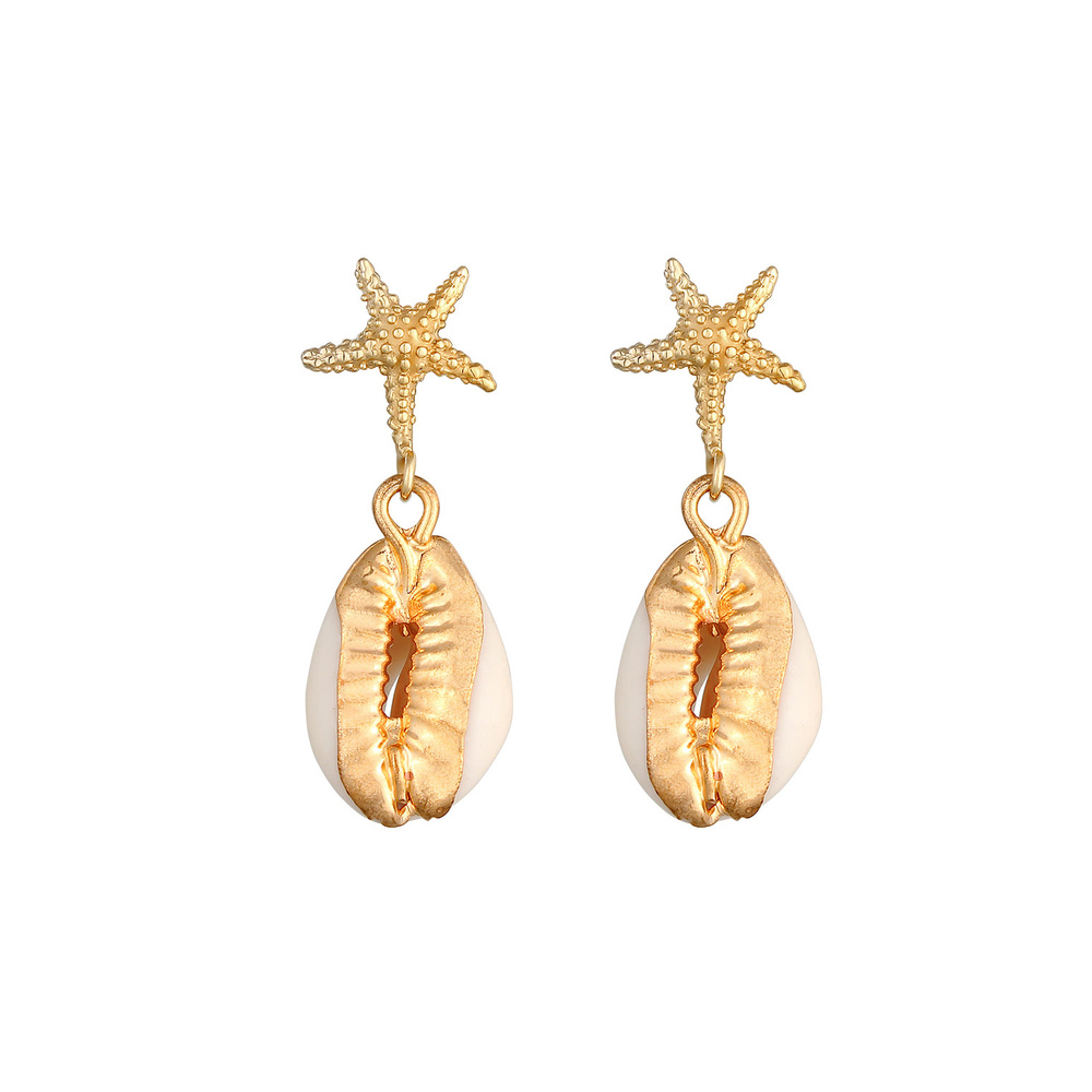 Elli Elli Boucles d'Oreilles Coquillage Étoile de Mer Plage Boucles d'Oreilles Femme - Boucles d'oreilles