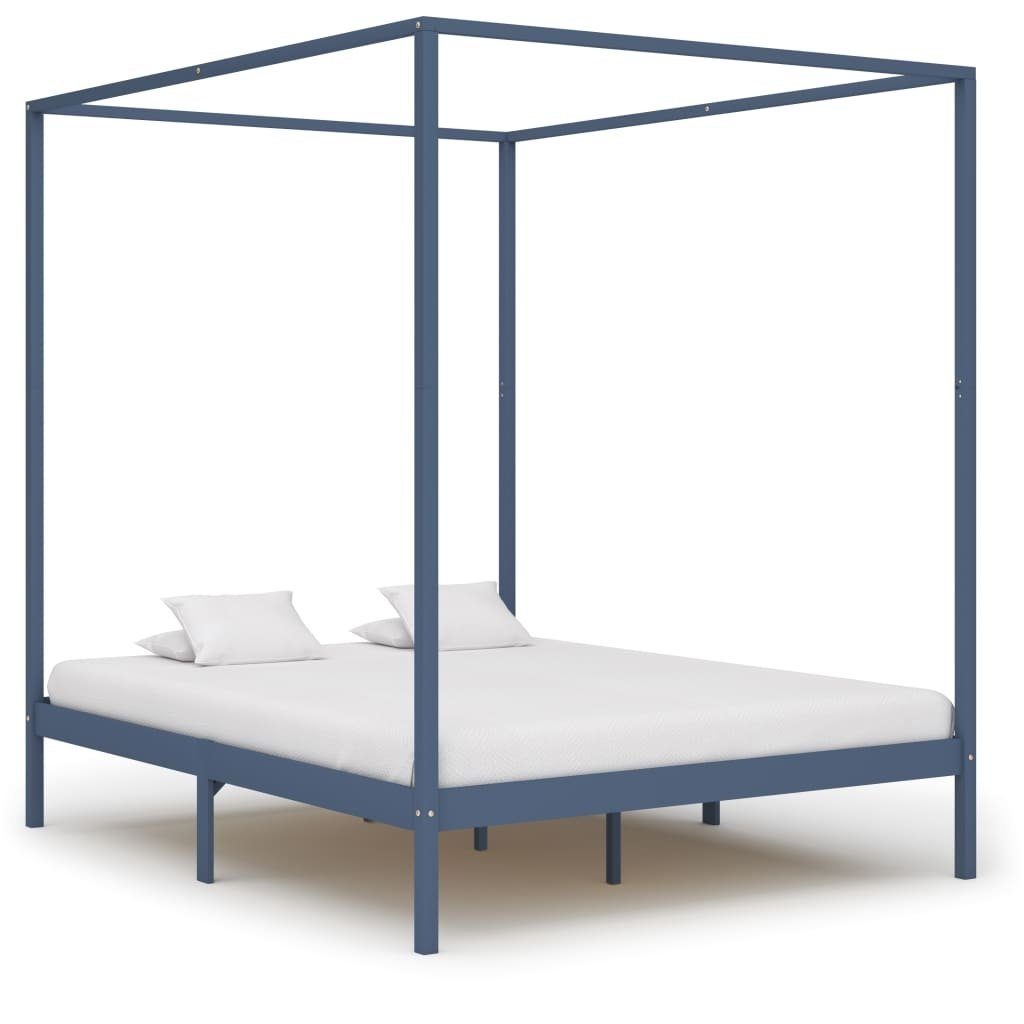 möbelando Himmelbett 299785 (LxBxH: 204x184x200 cm), aus Kiefer in Grau