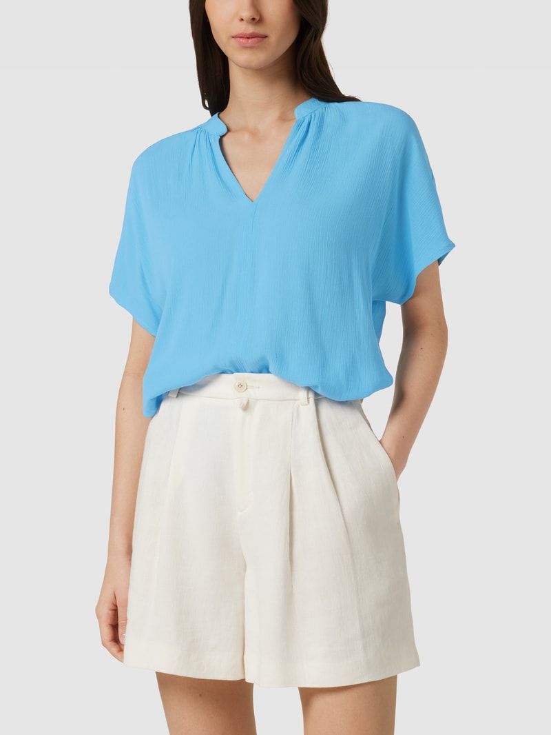 Bluse in semitransparenter Optik in blau