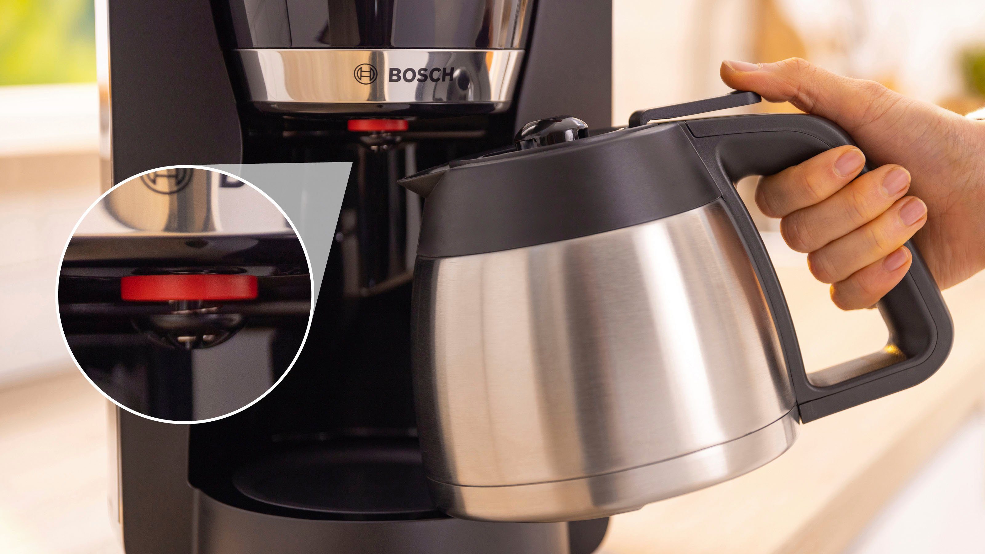 BOSCH Filterkaffeemaschine MyMoment TKA6M273, 1,1l Kaffeekanne, Papierfilter 1x4, für 8-12 Tassen, Aroma intense, Entkalkungsprogramm,Thermokanne,1200 W