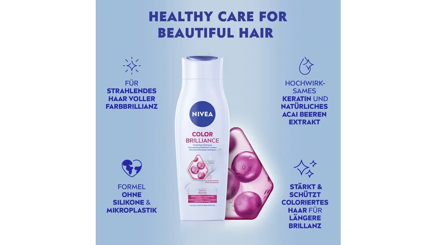 NIVEA Color Schutz Shampoo Glanz Serum & Farb-Pflege Komplex 250 ml