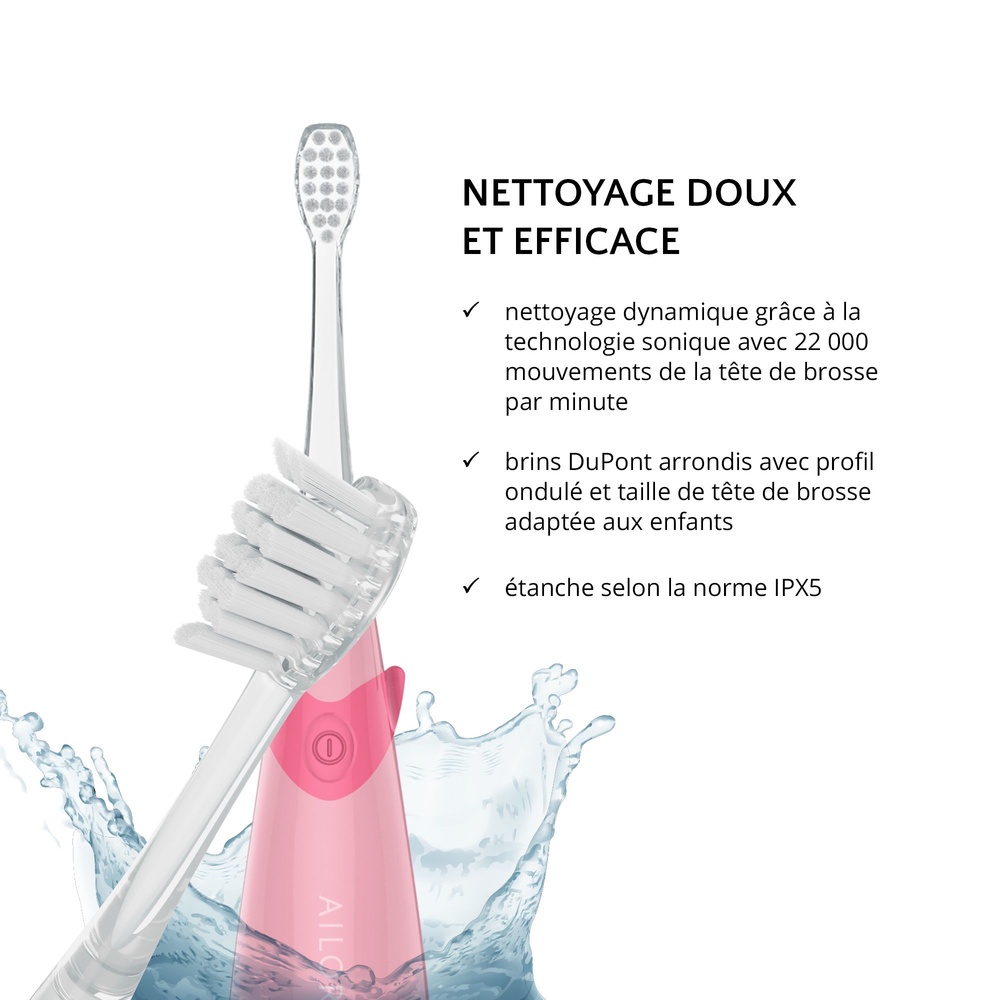 ailoria personal care BUBBLE BRUSH Brosse à dents électrique pour enfants à technologie sonique