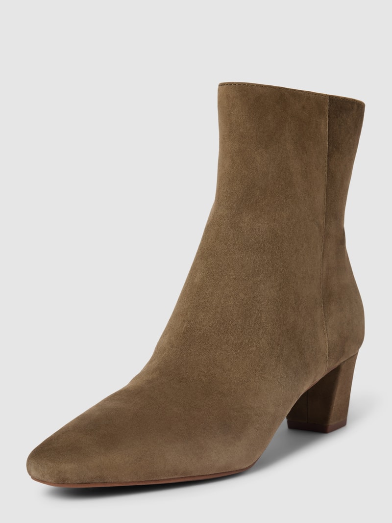 Stiefeletten aus Leder mit Label-Detail Modell 'WILLA' in olivgrün