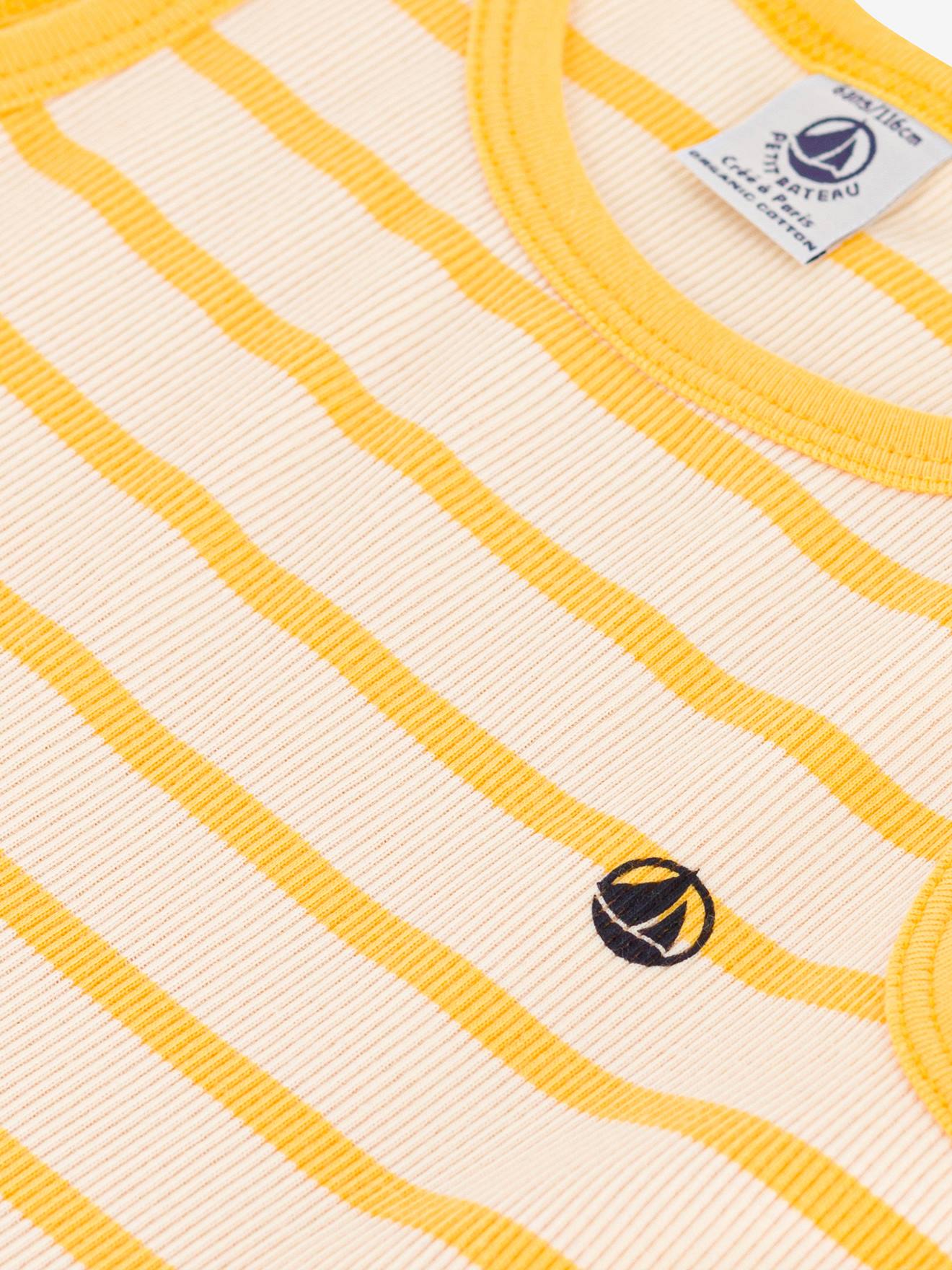 Robe sans manches en coton bio PETIT BATEAU beige