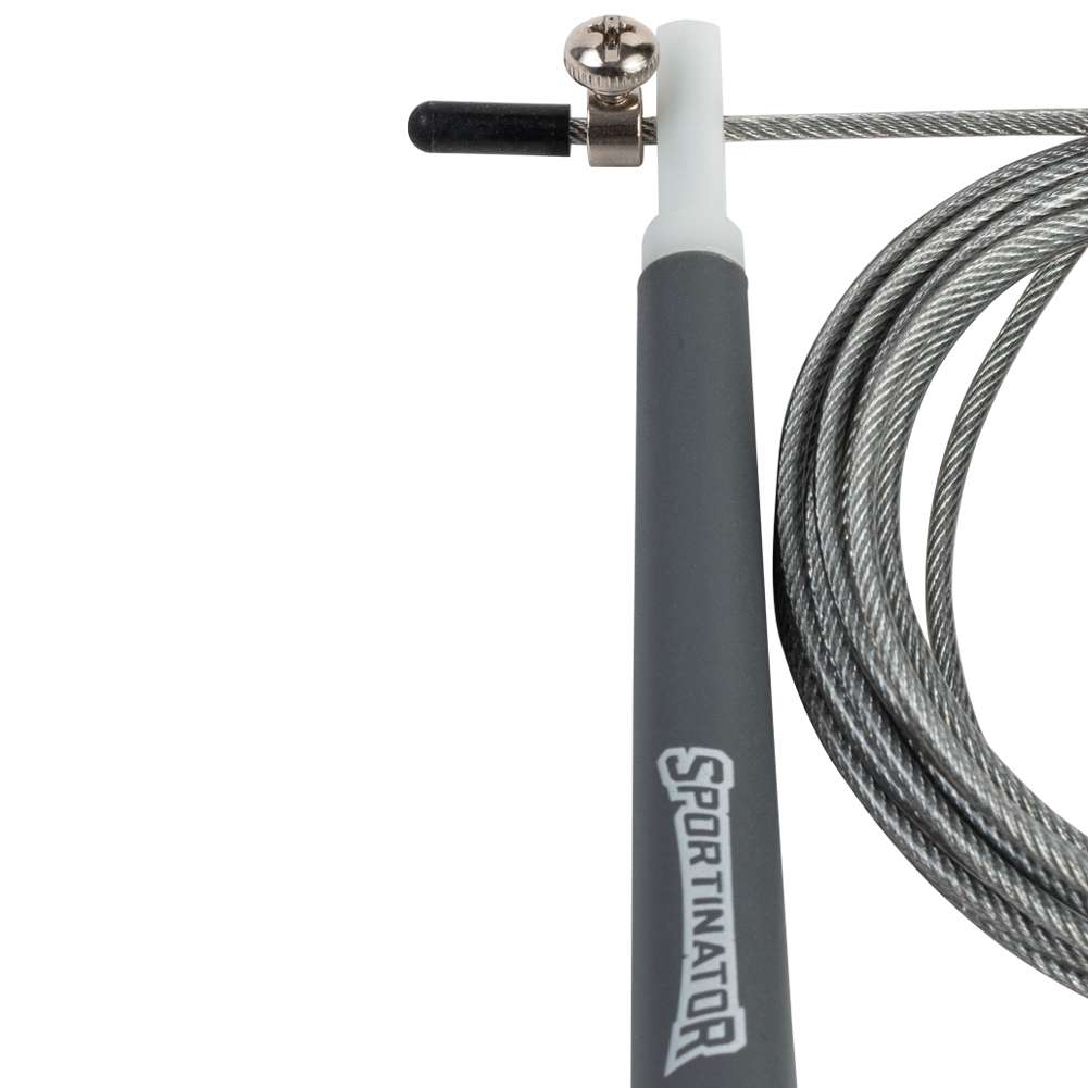 SPORTINATOR Geschwindigkeits-Springseil grau