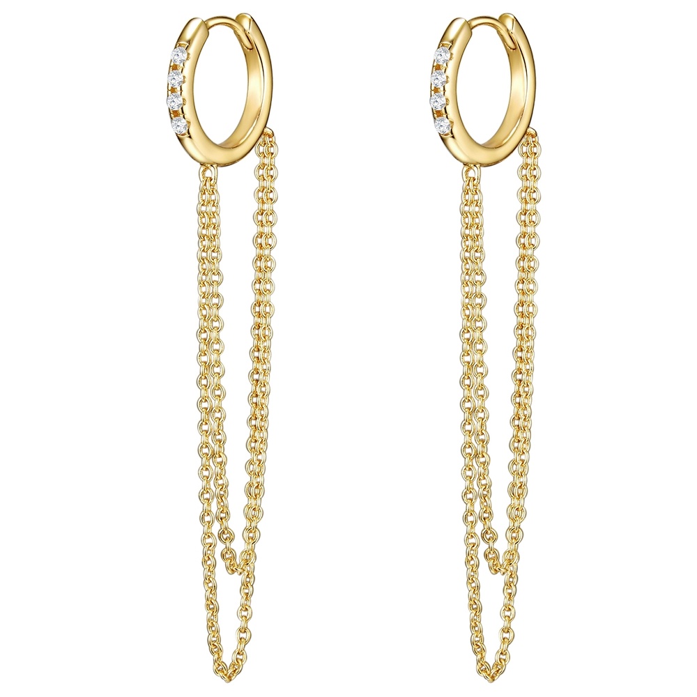 Glanzstücke München Créoles en argent Argent sterling Oxyde de zirconium (CZ) en Or jaune Boucles d'oreilles