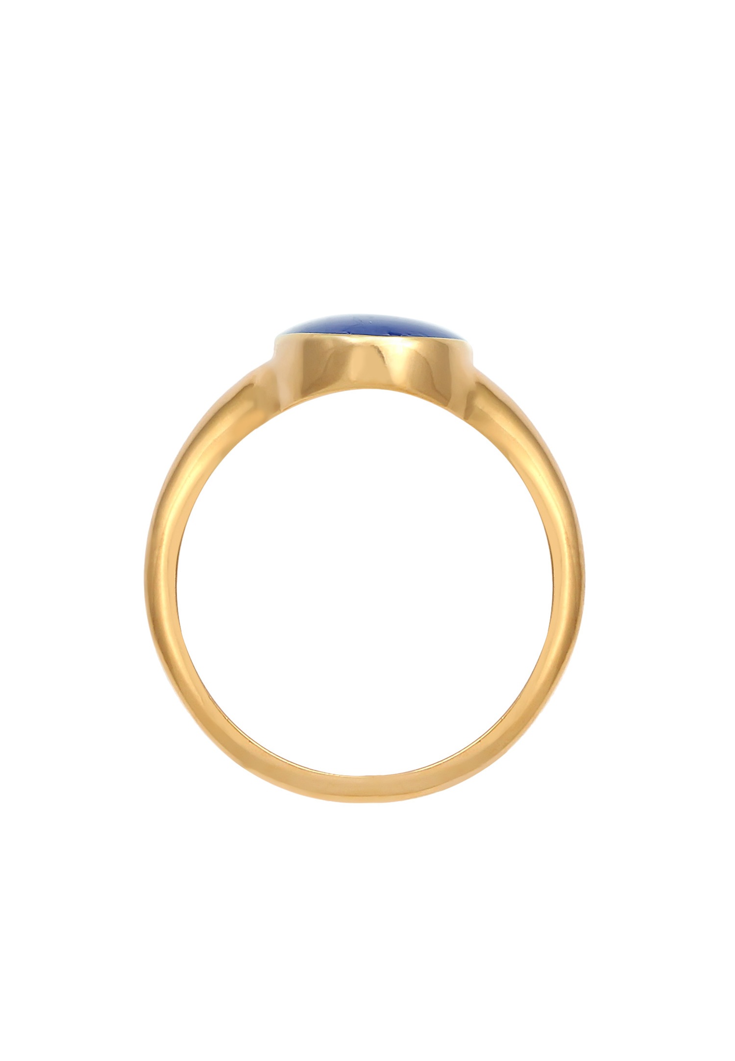 Anillo de sello ovalado clásico Elli para mujer con esmalte en plata de ley 925 chapada en oro.