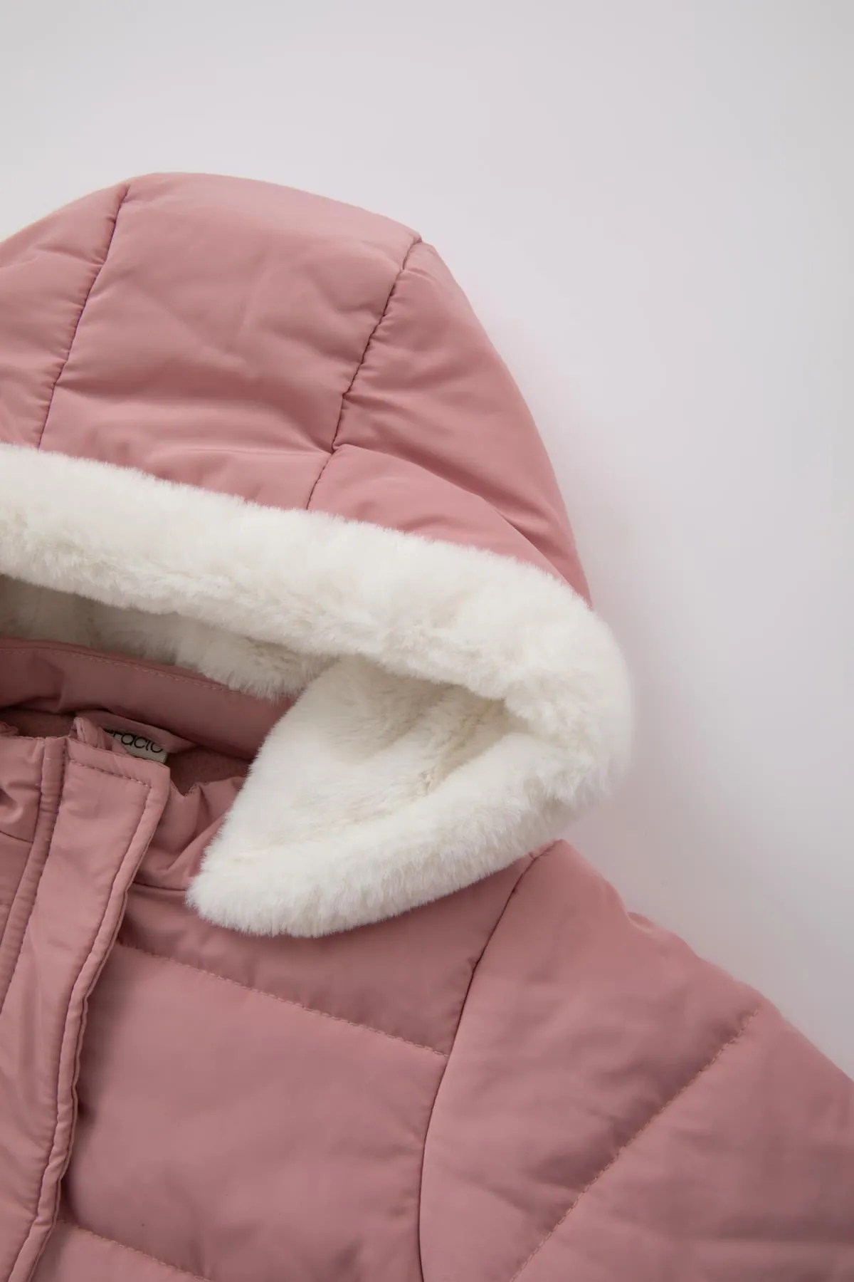 DeFacto  Mädchen Baby Wasserdicht Fleece Gefüttert Kapuzenmantel Schal 2-teiliges Set A2452a523au