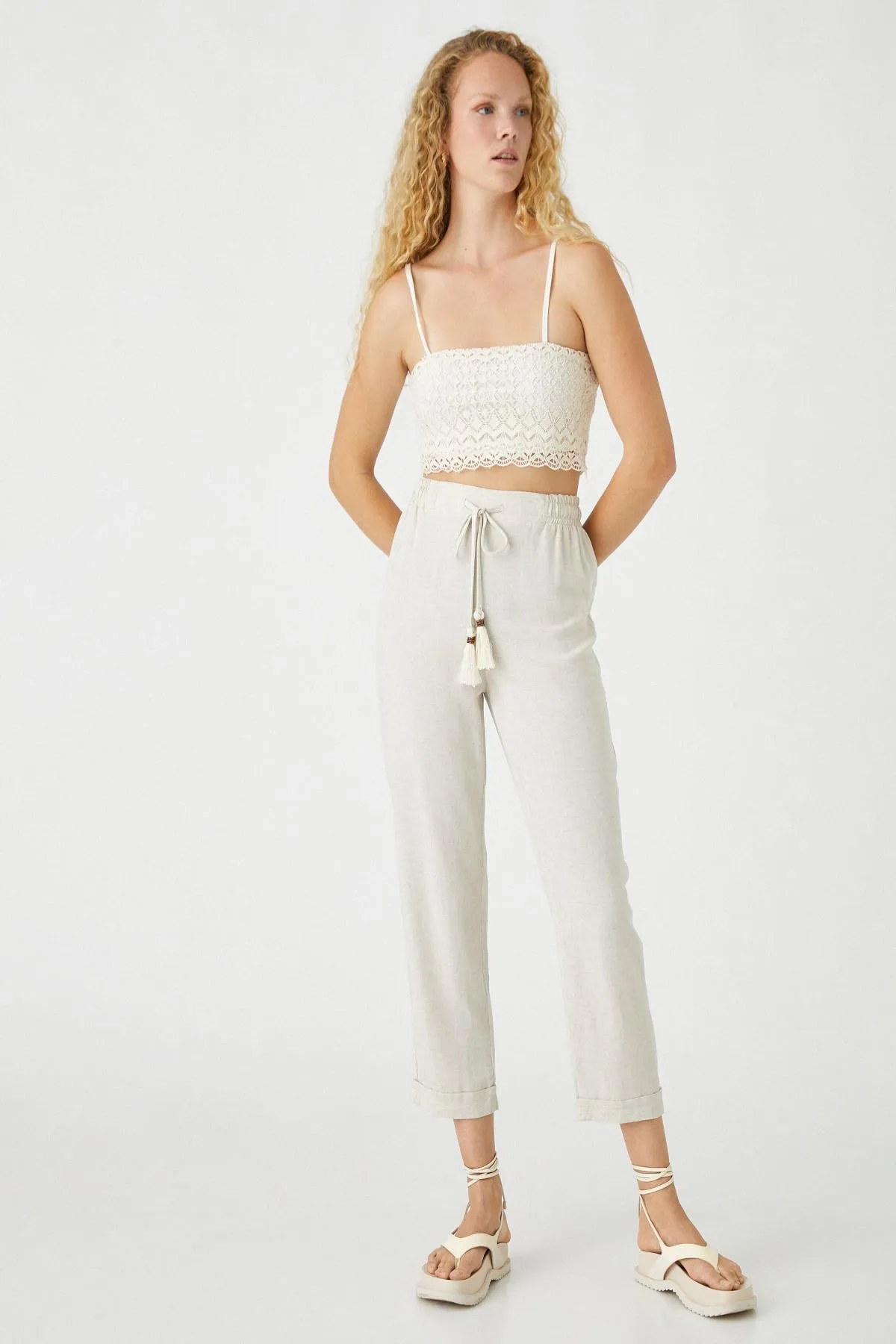 Koton  Beige Damenjeans 2SAK40136CW