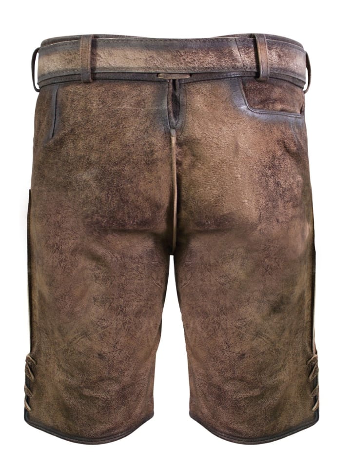 Edelnice Kurze Wildbock Lederhose Florian in dunkelbraun günstig kaufen