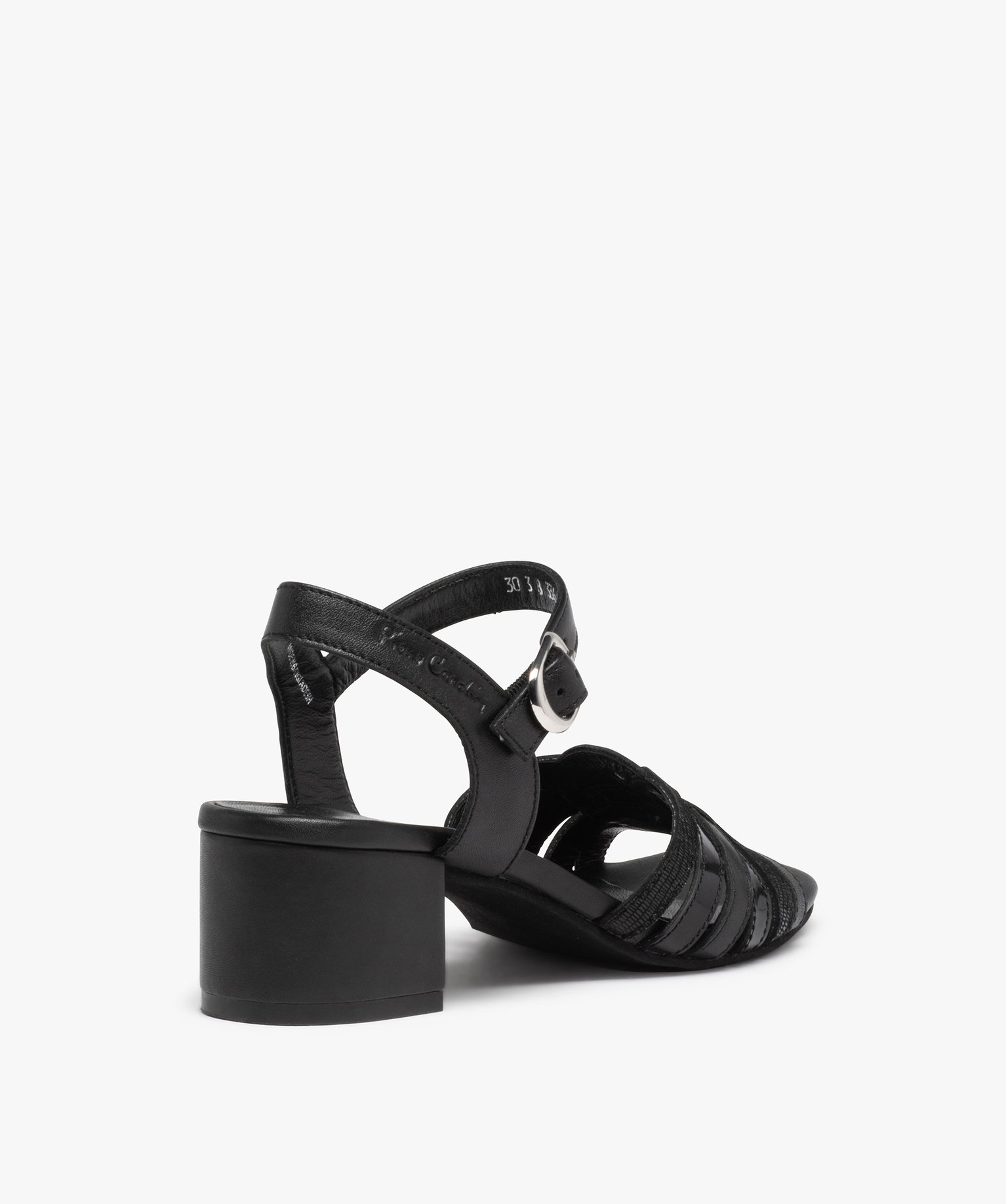 Sandales femme dessus fines brides en cuir – Pierre Cardin noir | GEMO