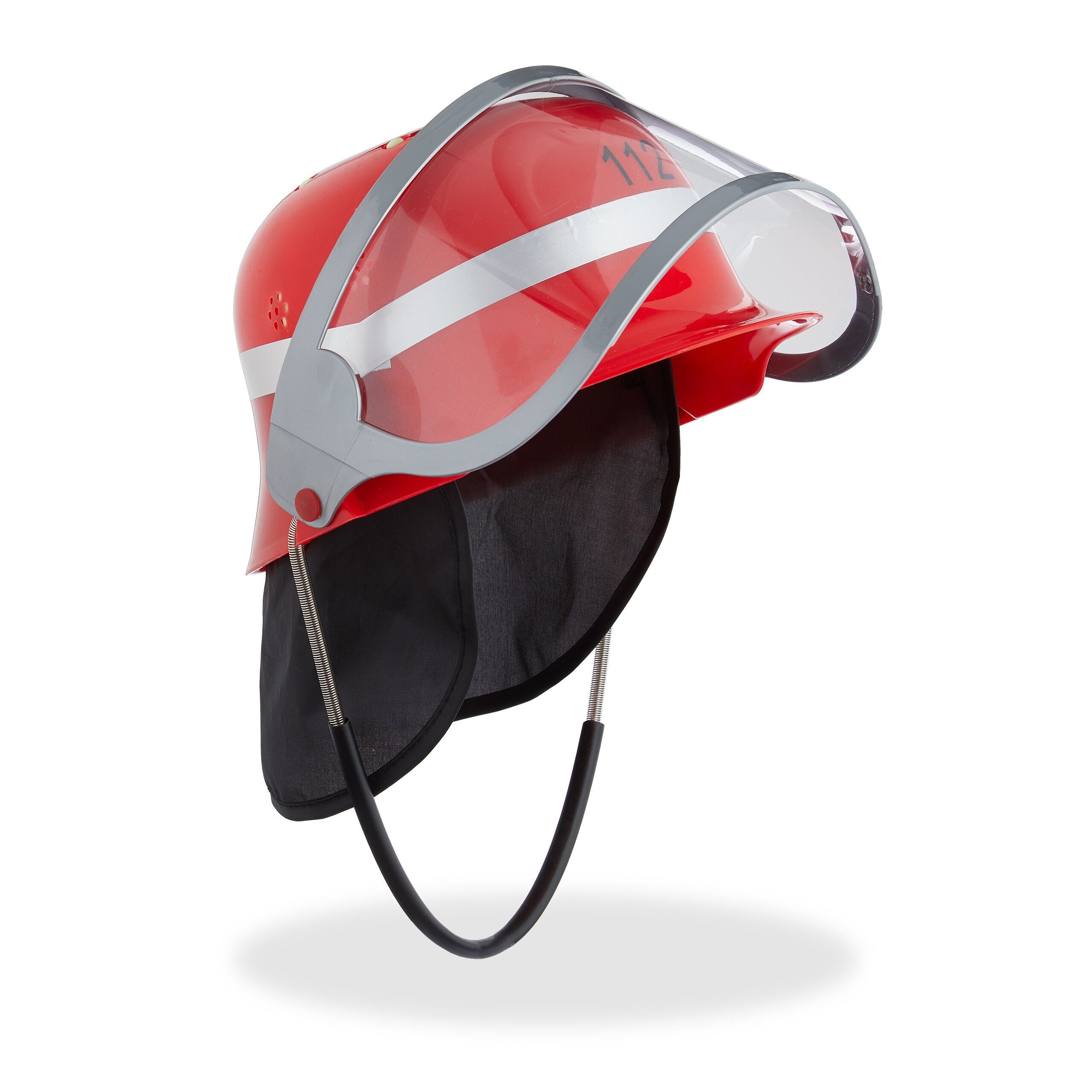 relaxdays Feuerwehrhelm 2er Set Feuerwehrhelm für Kinder in Rot