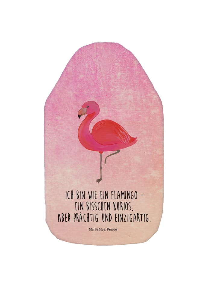 Mr. & Mrs. Panda Wärmflasche Flamingo Classic mit Spruch in Aquarell Pink günstig kaufen onesize