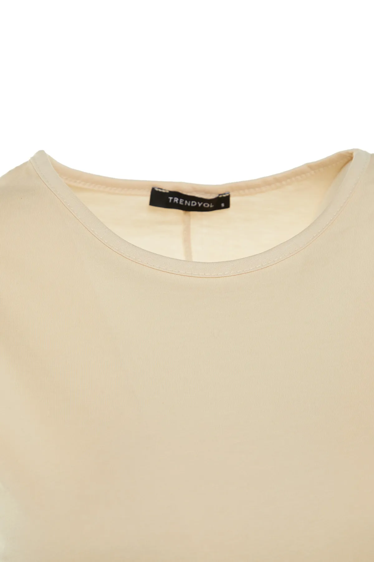 Trendyol Modest  Beiges ärmelloses Kleid mit Futter und Unterwäsche TCTSS21UK0034