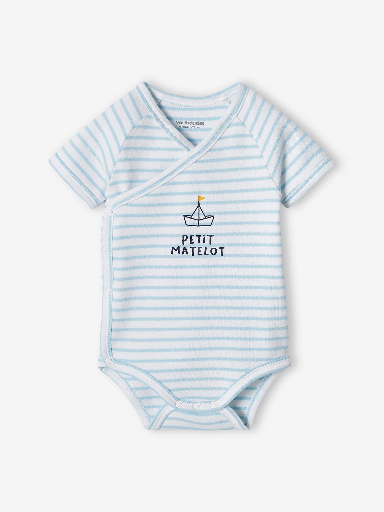 Lot de 3 bodies bébé mouette ouverture naissance moutarde