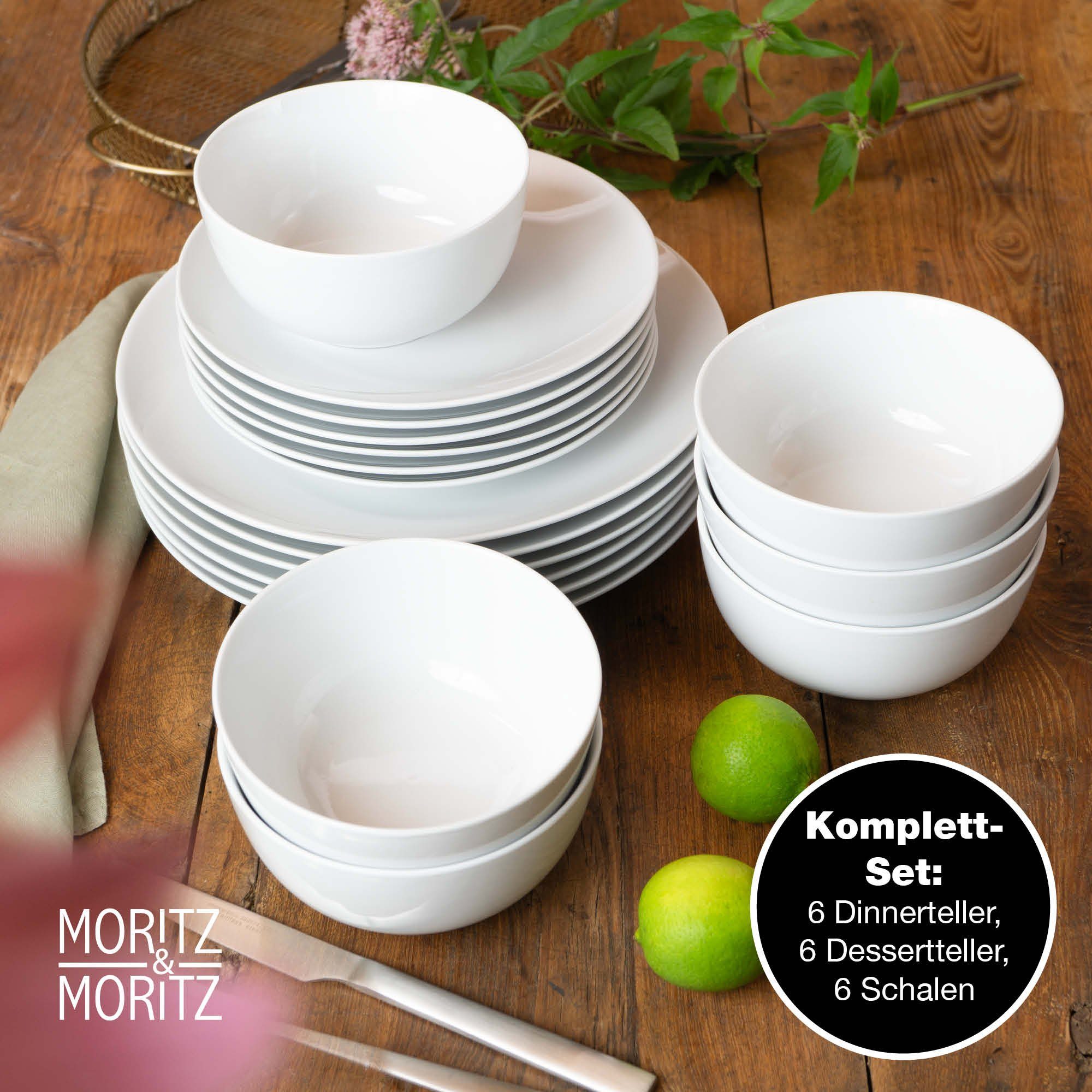 Moritz & Moritz Tafelservice BASIC Geschirrset (18-tlg), 6 Personen, Kombigeschirr für 6 Personen
