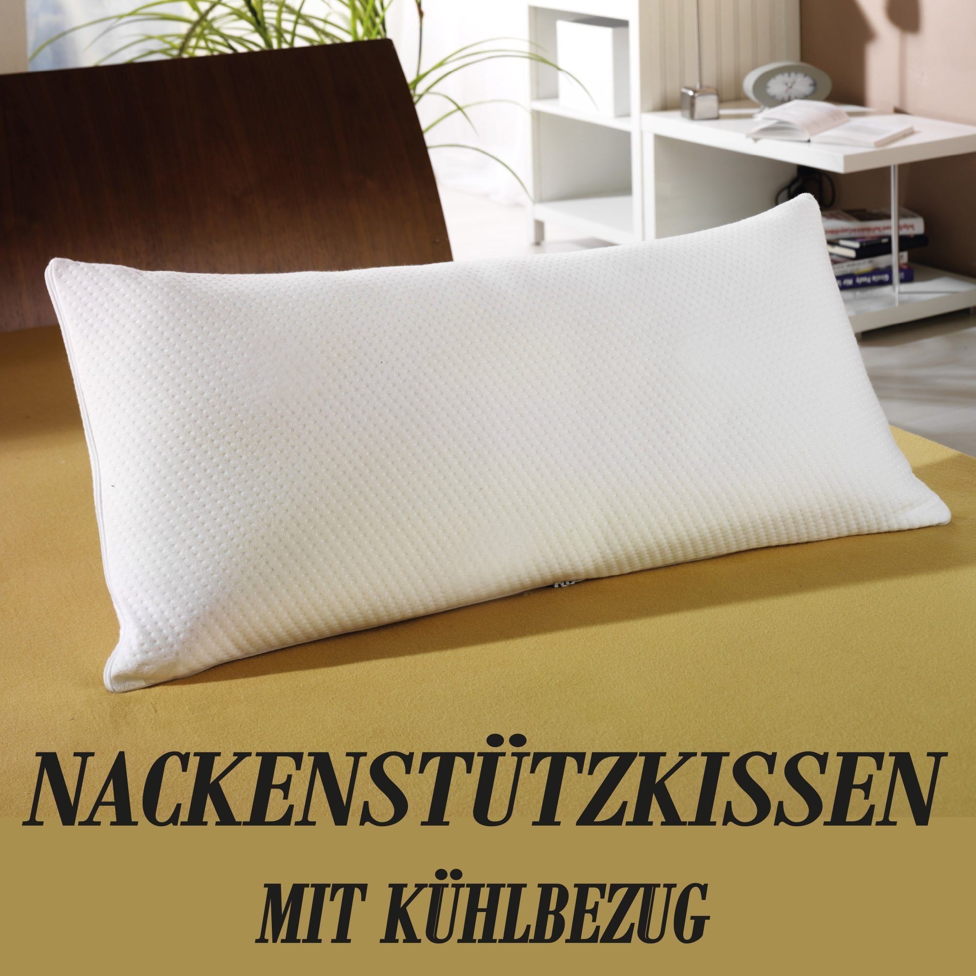 Nackenstützkissen Kühlkissen, Bestlivings, Füllung: 100% Polyester, Bezug: Kühlender Bezug, Kühlendes Kopfkissen 40x80cm - Kühlkissen - Temperaturregulierend - Nackenstützkissen Kühl Effekt - Schlafkissen