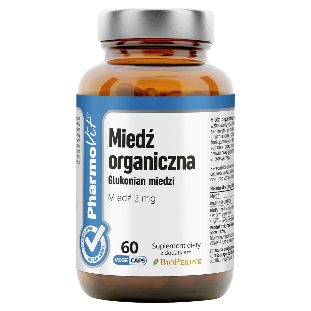 PharmoVit Clean Label органске бакарне капсуле од 2 мг