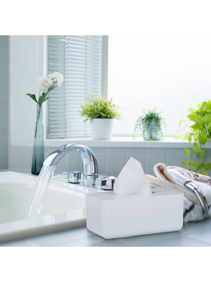 relaxdays Tücherbox in Weiß - (B)23 x (H)10 x (T)13 cm günstig kaufen onesize