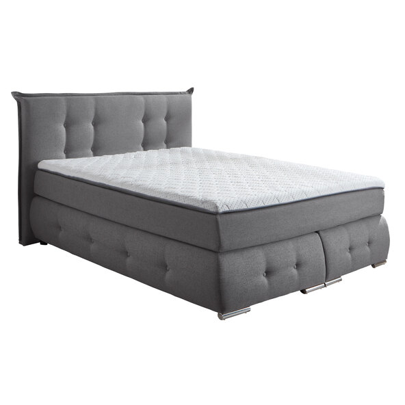 Boxspringbett Classic, grau, 140 x 200 cm