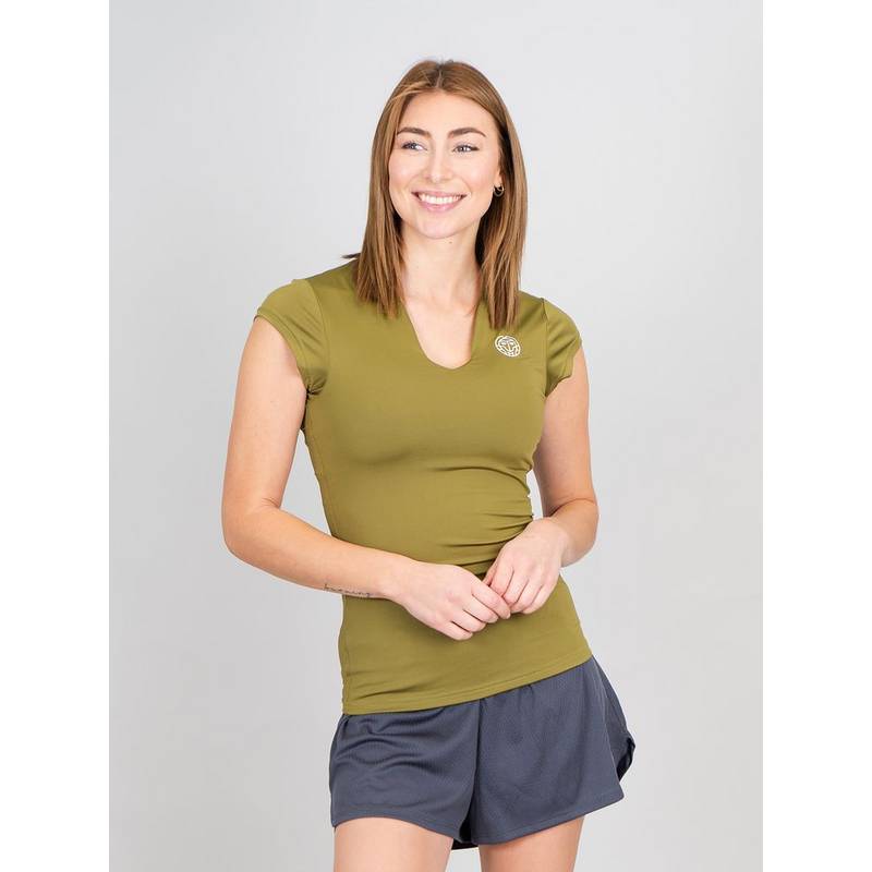 BIDI BADU Pure Wild V-Neck Tee Tennisshirt Damen