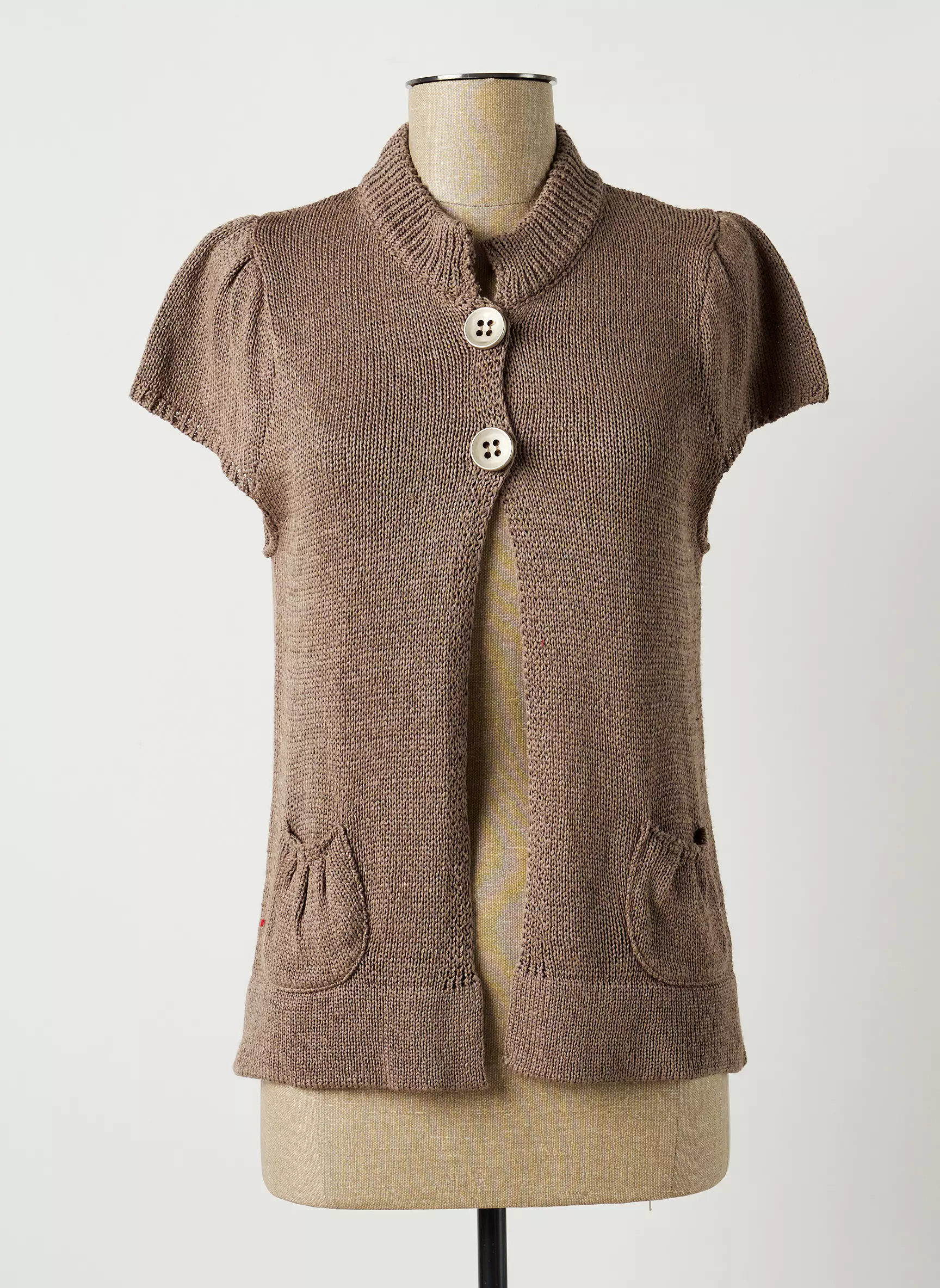 Le Phare De La Baleine Gilets Manches Courtes Femme couleur gris
