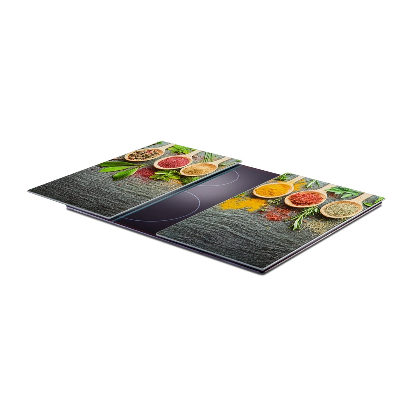 Neuetischkultur Schneide- und Abdeckplatte Herdabdeckplatten Set 2-tlg., Spice, Glas, (Stück, 2 tlg)