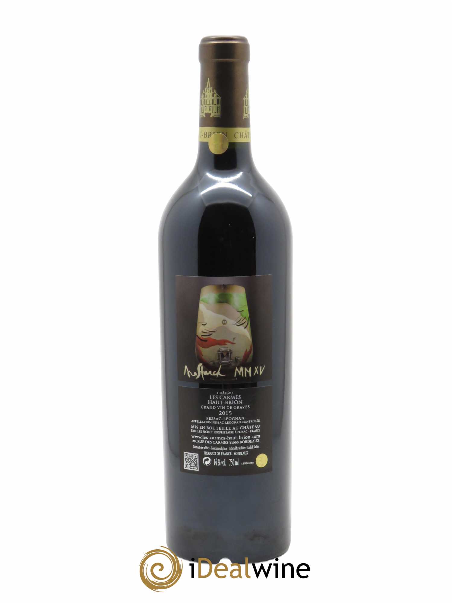 Château Les Carmes Haut-Brion (CBO à partir de 6 bts) 2015 - Lot de 1 Bouteille