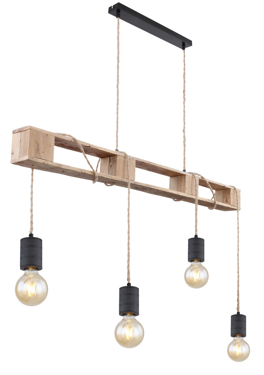 Globo Lighting - JOELLE - Hängeleuchte Metall schwarz matt, 4x E27
