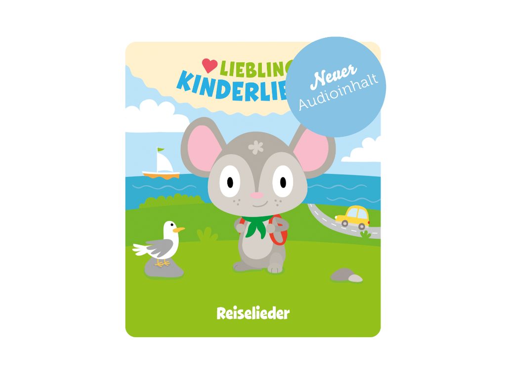 tonies Hörspielfigur Tonies -Lieblings Kinderlieder-Reiselieder Relaunch, (1-St), Magnethaftend, handbemalt, integrierter NFC-Chip