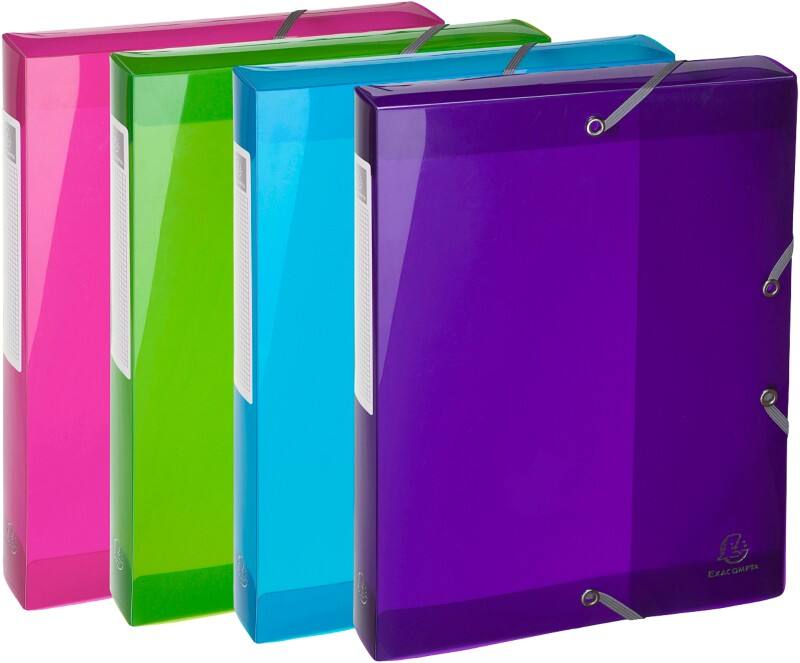 Exacompta Archivboxen 59780E DIN A4 Farbig sortiert Polypropylen 25 x 33 cm 4 Stück
