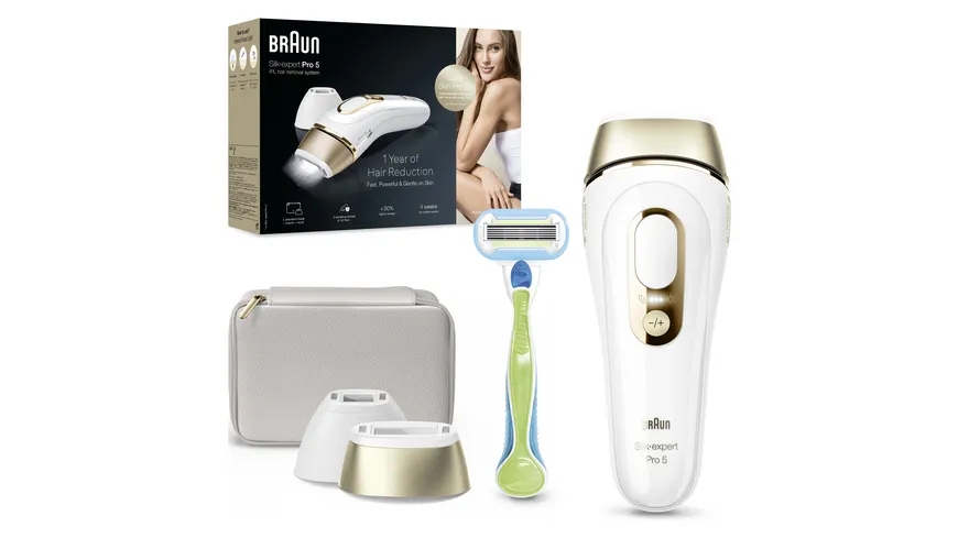 BRAUN IPL-Haarentfernungsgerät Silk·expert Pro 5 PL5152 Weiß / Gold