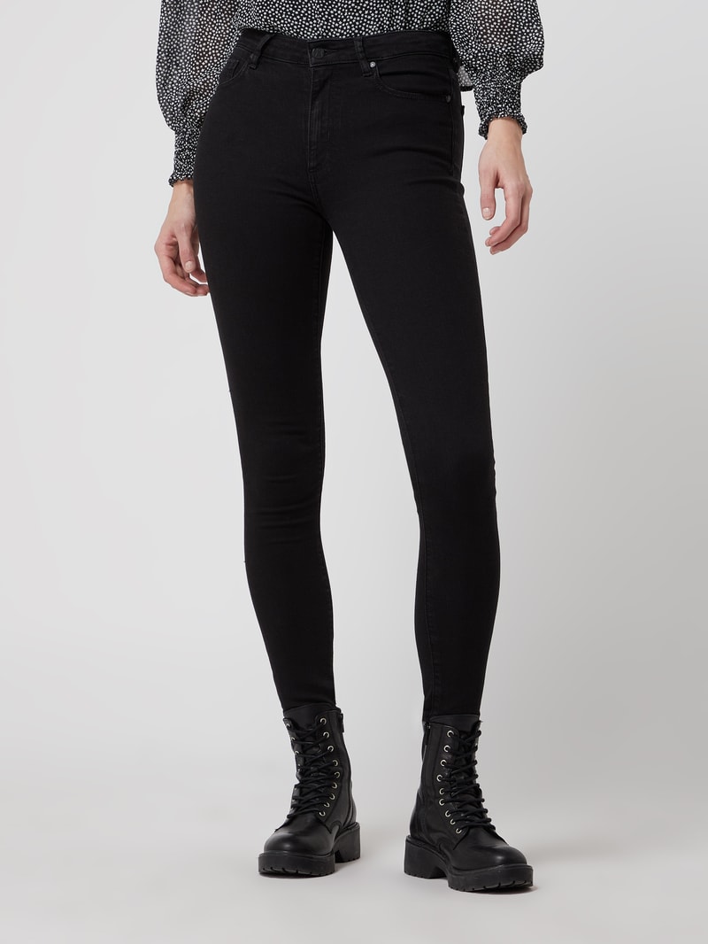 Skinny Fit Jeans mit Stretch-Anteil Modell 'Tillaa' in schwarz